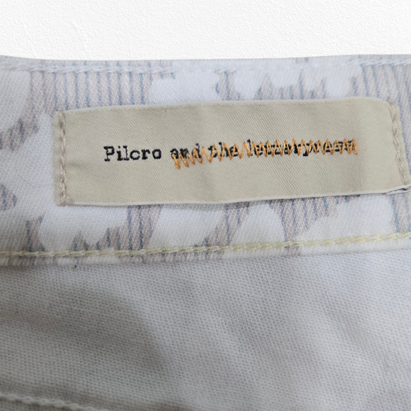 Pilcro and the Letterpress Gray Floral Cropped Straight Leg Pants Size 32 - Picture 6 of 14